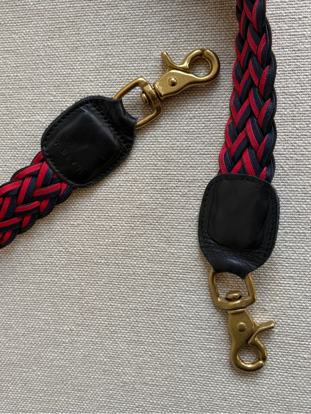 CLARE V Red and Blue Woven Crossbody Bag Strap - Picture 4 of 7